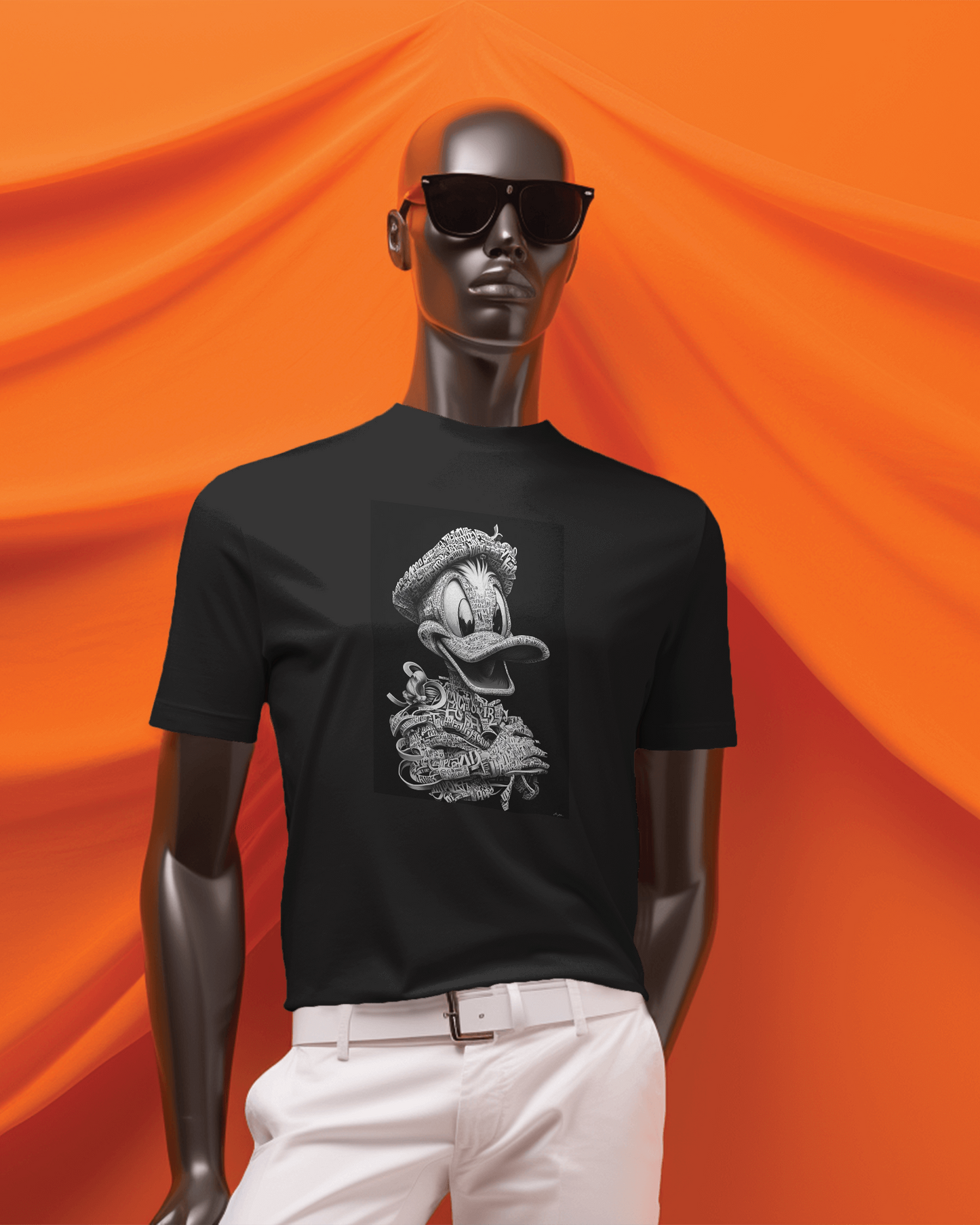 Monochrome Street Vibes Graphic Tee – Black Edition