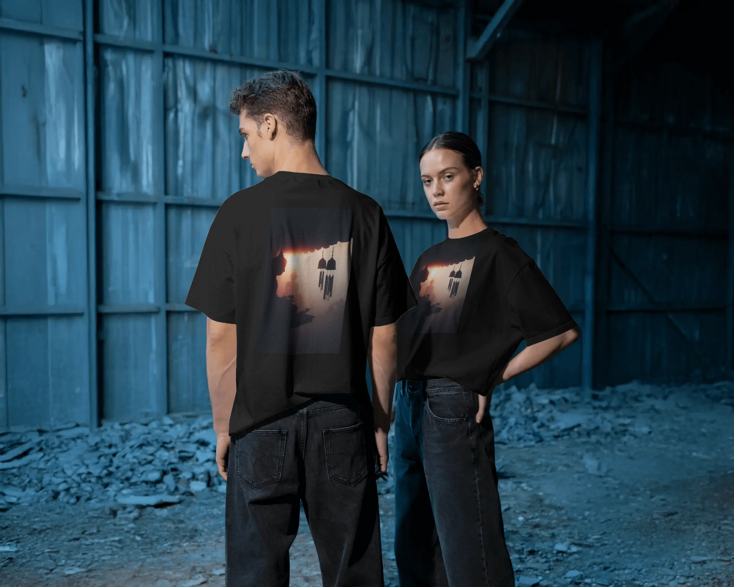 Industrial Horizon Black T-Shirt