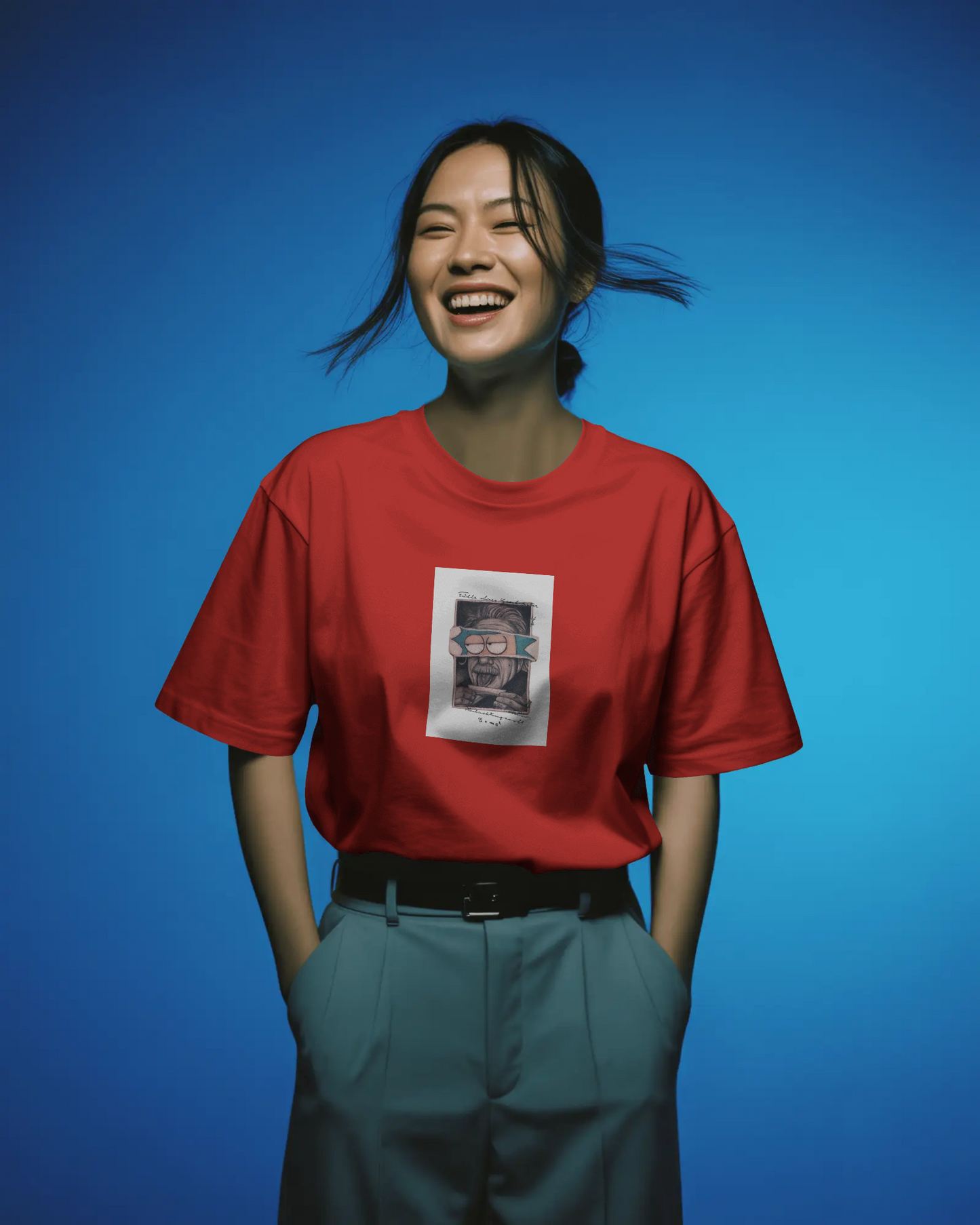 Abstract Cartoon Character Red T-Shirt