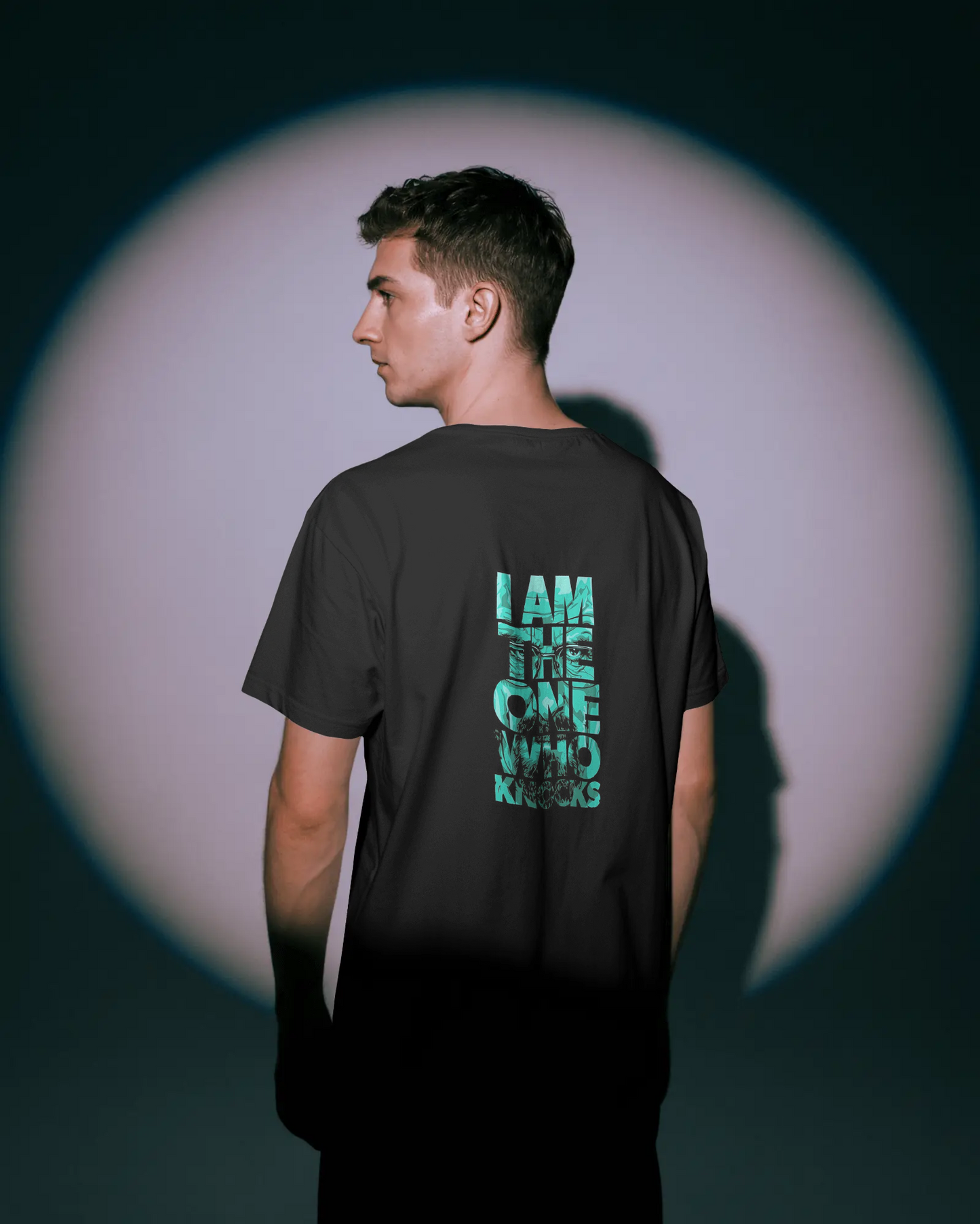 Aqua Vertical Back Print Breaking Bad Quote Tee