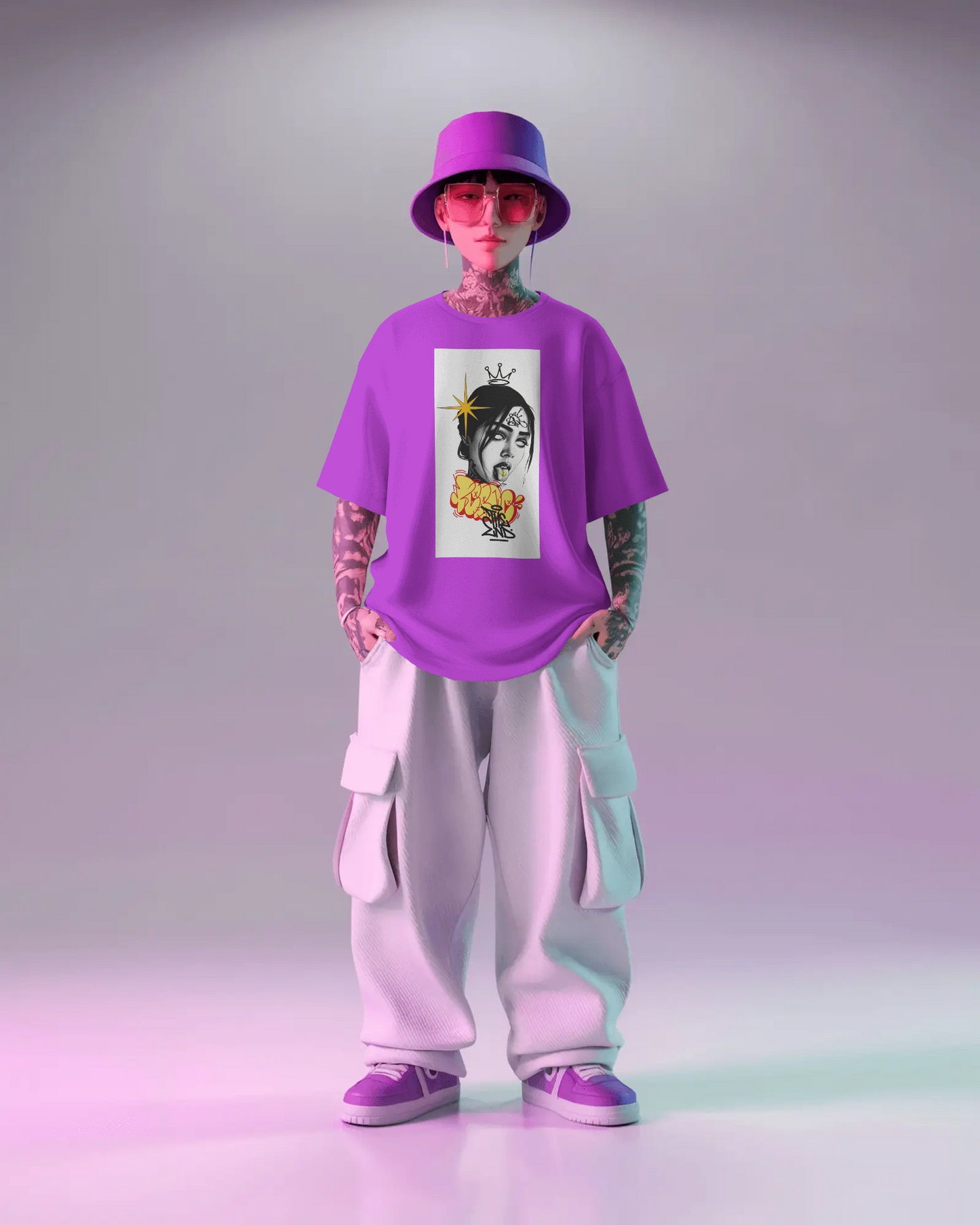 Urban Royalty Graphic Tee – Purple Streetwear Edition