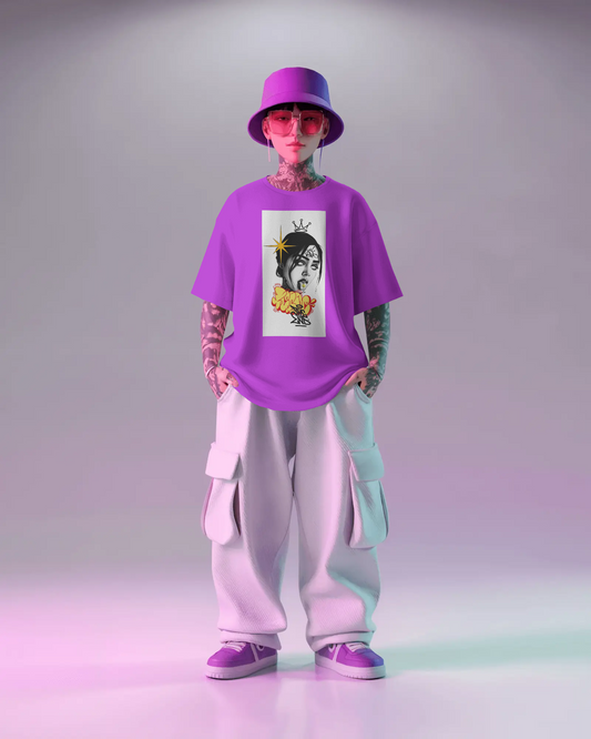 Urban Royalty Graphic Tee – Purple Streetwear Edition
