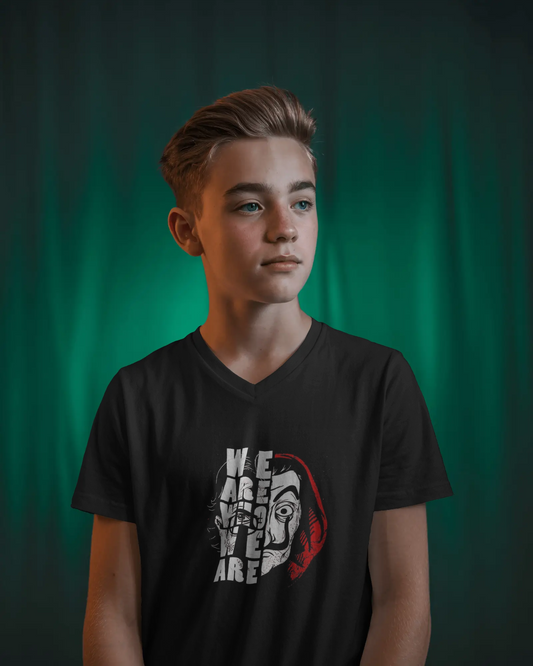 V-Neck Graphic Tee – Black Edition